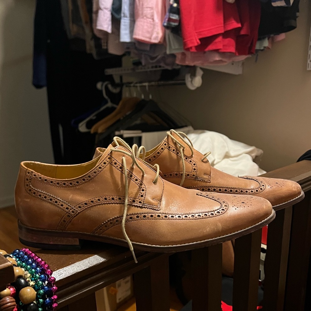 Cole Haan Tan Leather Oxford Shoes Sz 15